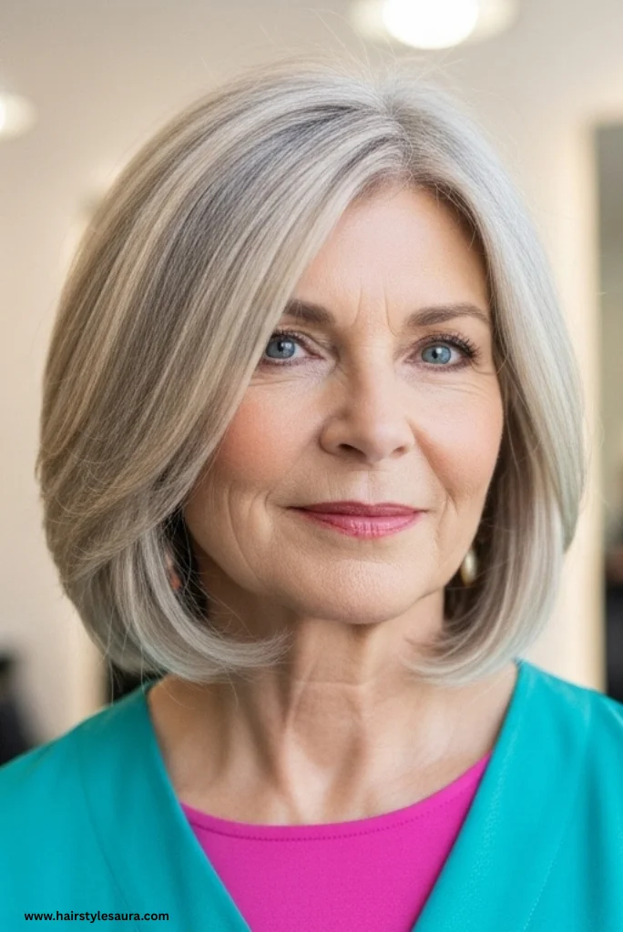 10 Flattering Hairstyles for Women Over 50 with Thick Hair 5 Shoulder-Length Shag