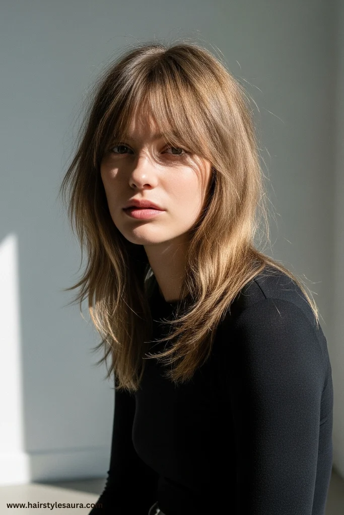 10 Chic Korean Wolf Cut Ideas for Medium Hair You’ll Want to Try ASAP 5 Wispy Wolf Cut with Middle Part