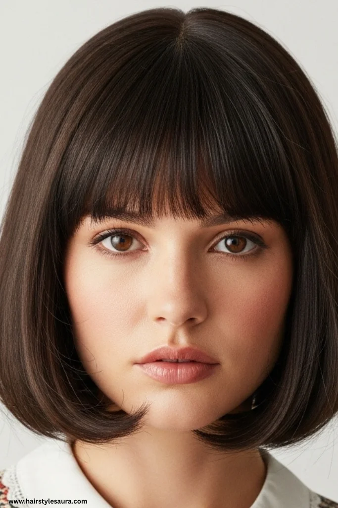 13 Stunning Korean Bob Haircut Ideas That Will Instantly Elevate Your Look 6 Chin-Length Bob with Curtain Bangs