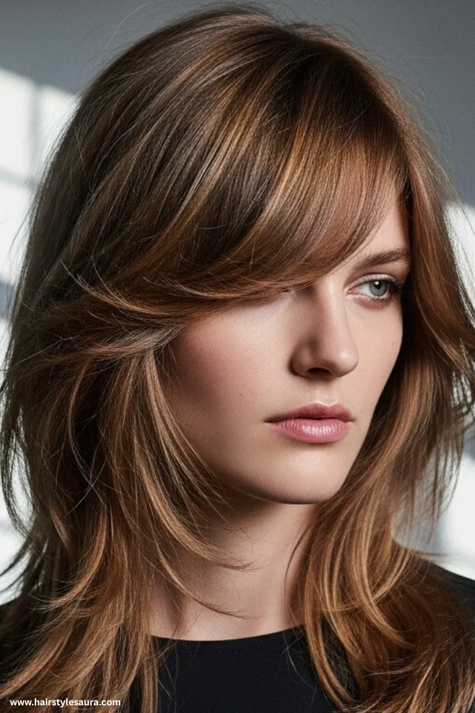 13 Choppy Long Layered Haircuts Ideas That Are Effortlessly Stylish 6 Choppy Layers with Deep Side Part