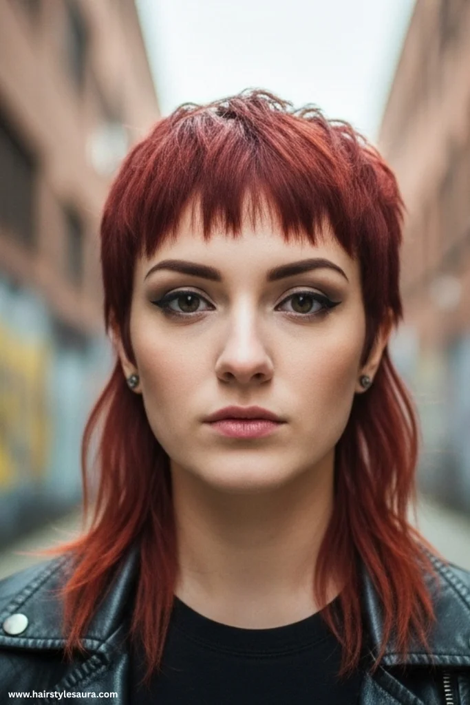 12 Bold Mullet Wolf Cut Ideas Women Are Loving Right Now 6 Fiery Red Wolf Mullet