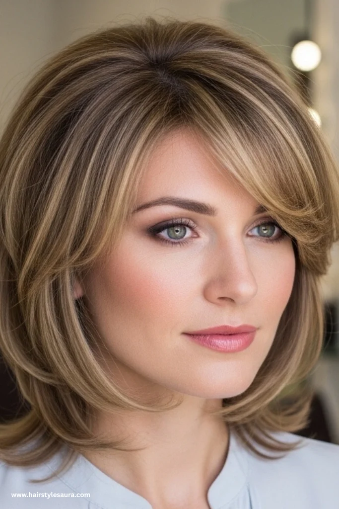 11 Trendy Shaggy Lob with Bangs Styles That Women Are Loving Right Now 6 Layered Lob with Feathered Bangs