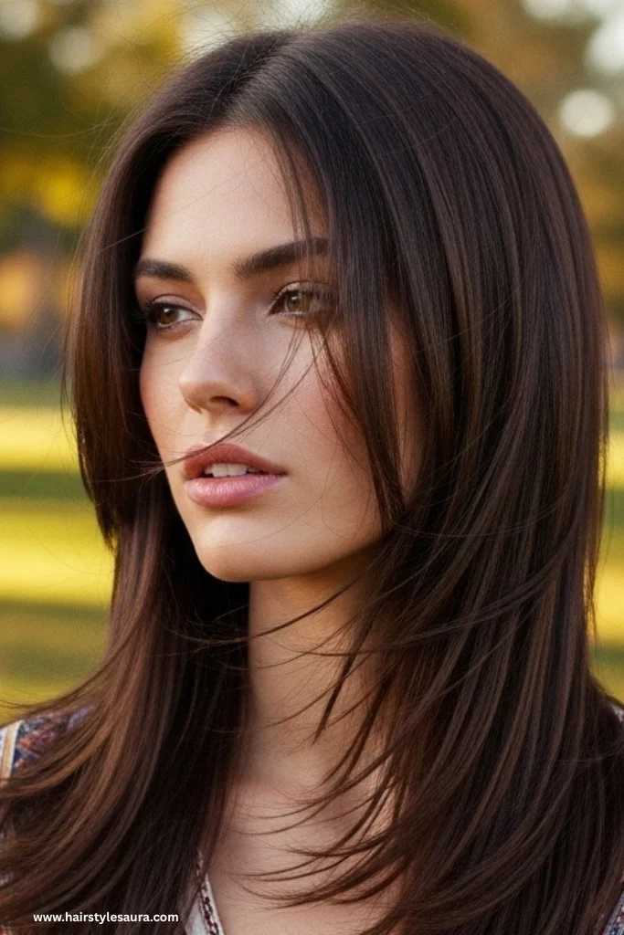 12 Stylish Shag Cuts for Straight Hair Ideas Every Woman Should Try 6 Long Shag with Tapered Layers