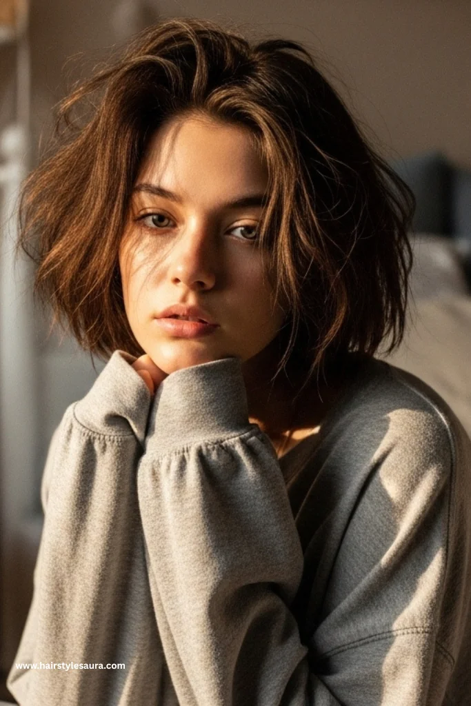 10 Korean Wolf Cut Ideas for Short Hair That Every Woman Will Love 6 Messy Korean Wolf Cut