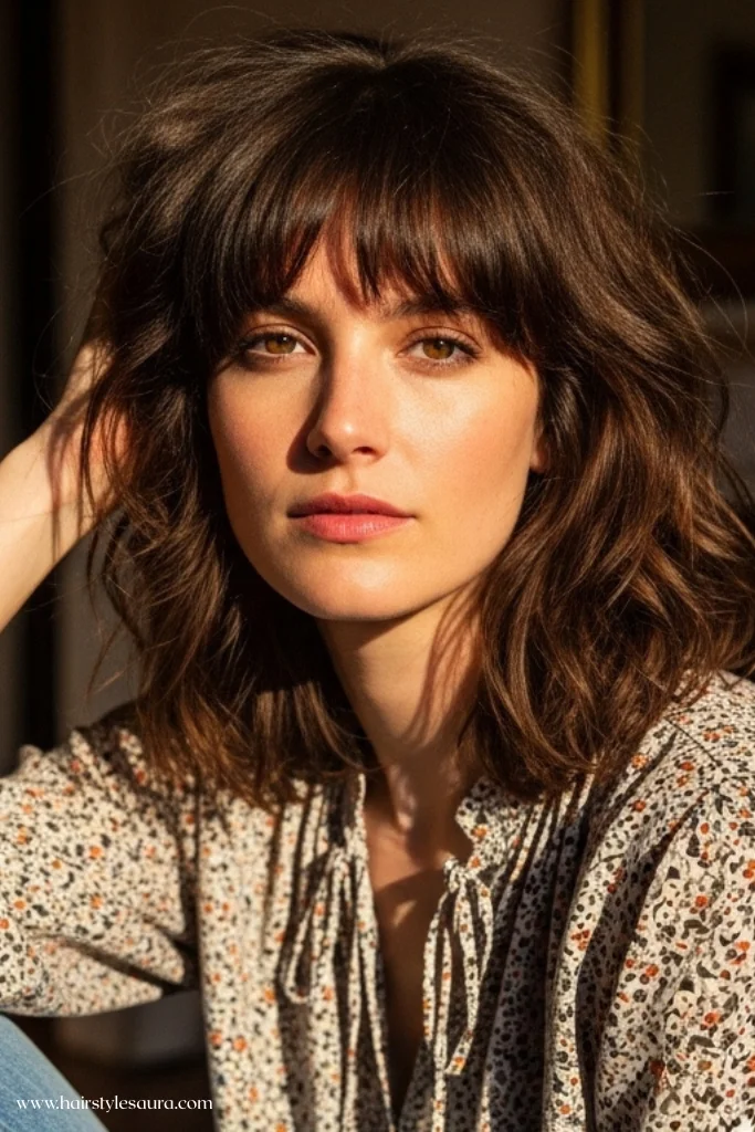 10 Gorgeous Shag Cuts Ideas for Curly Hair You’ll Want to Try Today 6 Shag with Curtain Bangs and Loose Curls