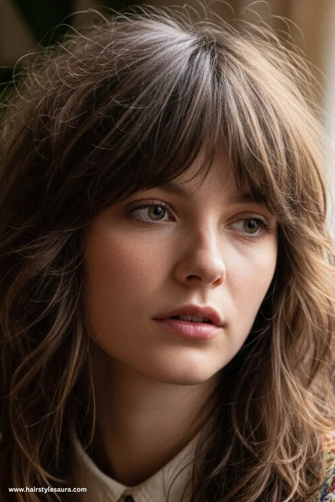 10 Flattering Layered Haircuts for Thick Hair Every Woman Should Try 6 Shaggy Layers with Curtain Bangs