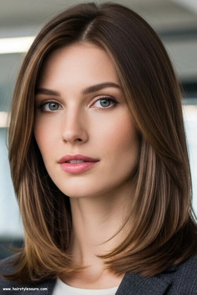 12 Stunning Mid Length Layered Haircuts Ideas for a Fresh New Look 6 Straight and Sleek Layers