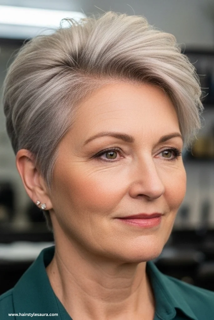 10 Flattering Hairstyles for Women Over 50 with Thick Hair 6 Tapered Cut with Volume