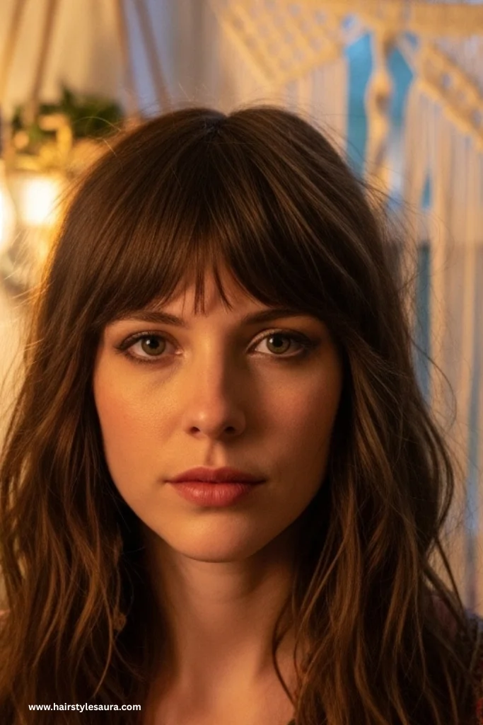 12 Trendy Shag Cut Ideas for Long Hair That Add Volume and Vibes 7 Boho Shag with Center Part