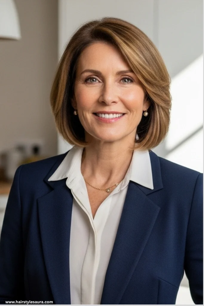 12 Stunning Layered Haircut Ideas for Women Over 50 7 Chin-Length Layered Bob