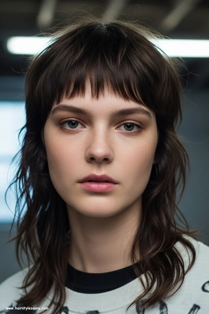 12 Flattering Oval Face Hairstyles with Bangs Ideas You’ll Love 7 Choppy Bangs with a Shag Cut