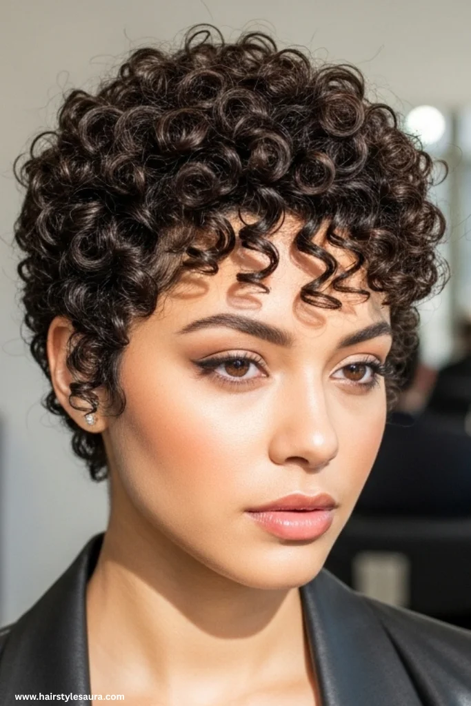 13 Stunning Curly Pixie Cuts 3C Ideas That Will Inspire Your Next Look 7 Defined Curl Pixie with Finger Coils