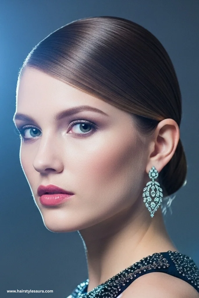 13 Unique Ear Length Haircuts Ideas for Modern Women 7 Sleek Side-Part Cut