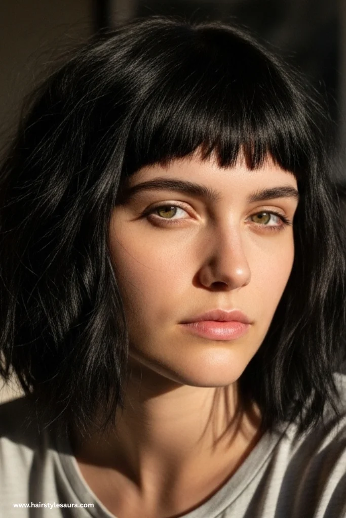 12 Stunning Black Wolf Cut Ideas for a Bold New Look 7 Textured Black Wolf Cut for Thick Hair