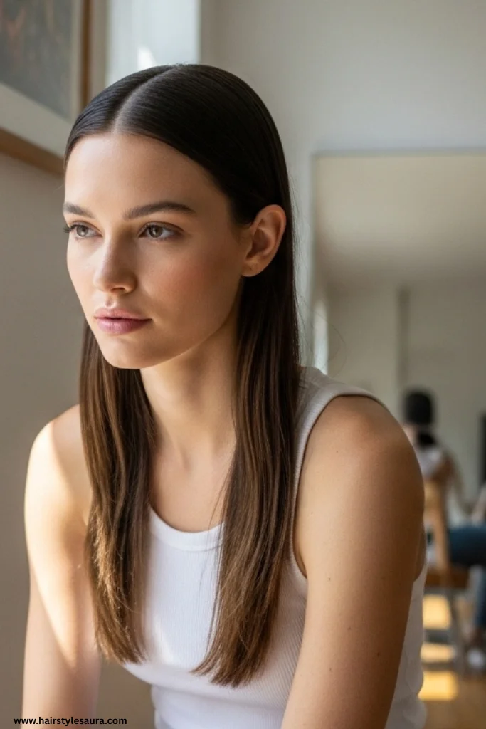 12 Iconic 90s Hairstyles for Long Hair Ideas That Still Slay 8 Center Part with Sleek Straight Hair