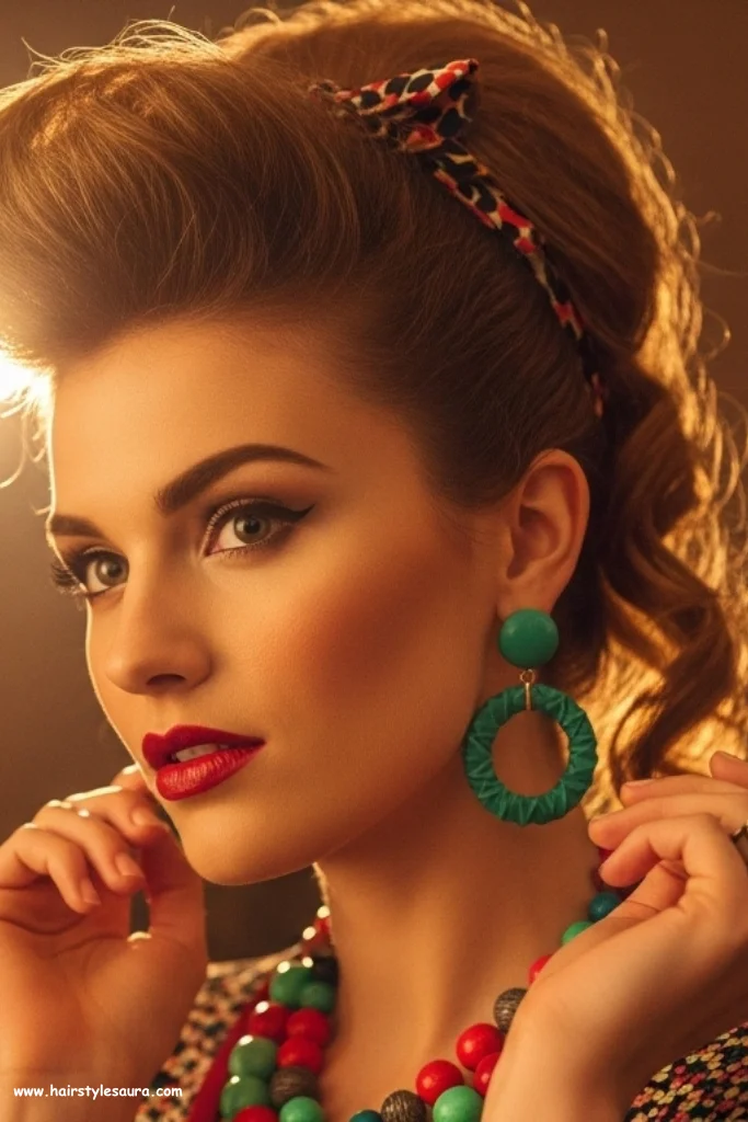 10 Bold and Beautiful 80s Hairstyles Women Are Loving Again 8 High-Top Half-Updo