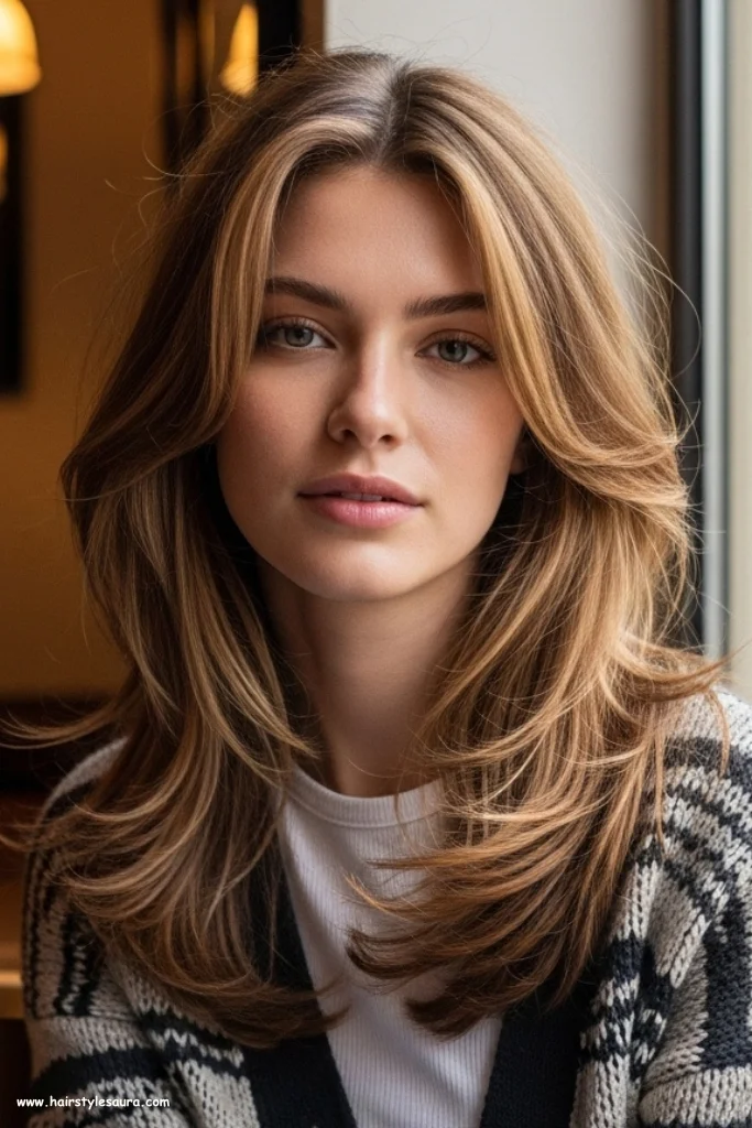 Top 13 Long Oval Face Hairstyles Ideas for All Hair Types 8 Long Layers with Feathered Ends