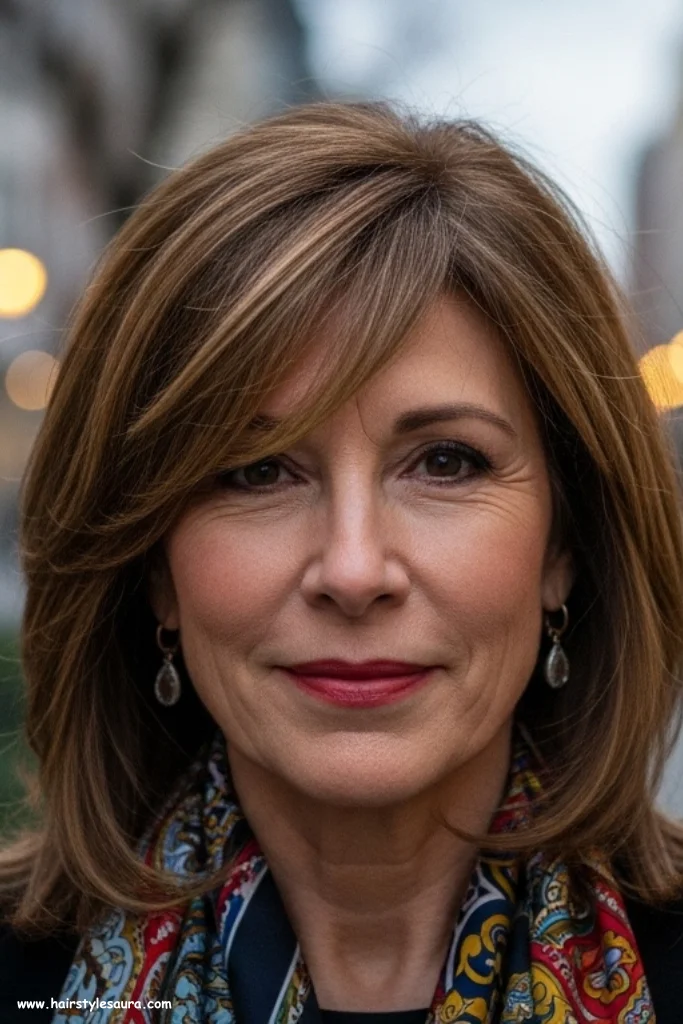 11 Flattering Shag Hairstyles for Women Over 50 That Defy Age 8 Mid-Length Shag with Side Bangs