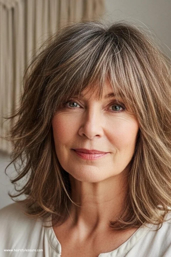 10 Medium Length Hairstyles for Women Over 50 That Turn Back the Clock 8 Shaggy Medium Cut