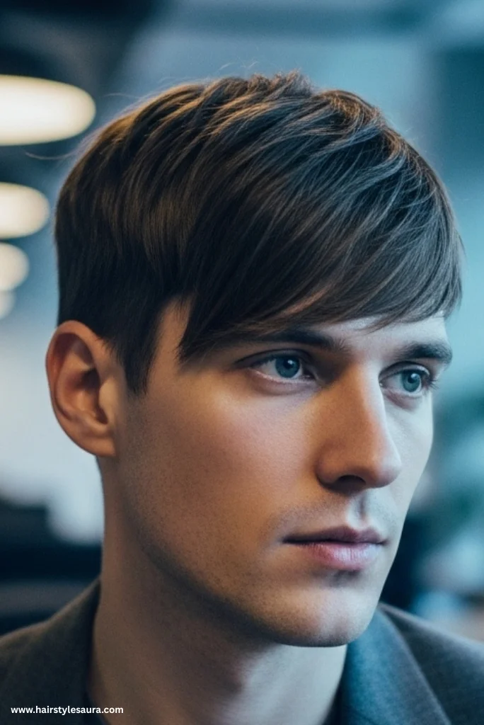 12 Bang Hairstyles Short Hair for Men That Redefine Style 8 Side-Swept Bangs