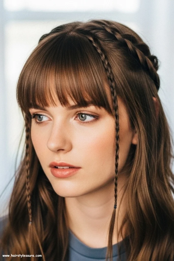 10 Best 90s Braid Hairstyles Ideas That Are Still Trendy Today 9 Braided Bangs