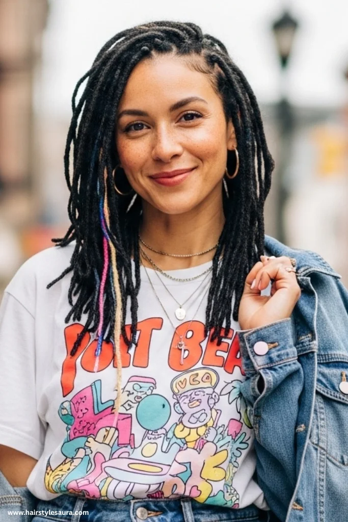 12 Stunning Butterfly Locs Crochet Hair Styles You’ll Want to Try Now 9 Butterfly Locs with Colored Accents