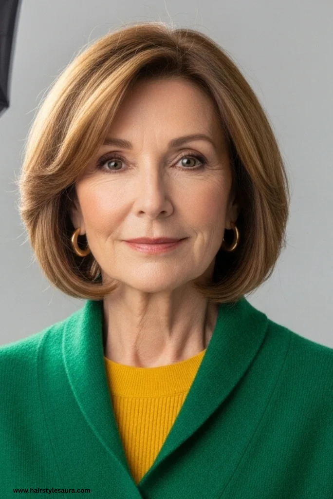 10 Flattering Hairstyles for Women Over 50 with Thick Hair 9 Feathered Lob