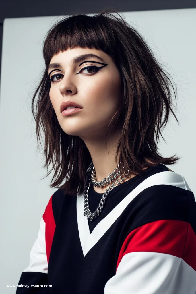 11 Trendy Shaggy Lob with Bangs Styles That Women Are Loving Right Now 9 Shag Lob with Baby Bangs