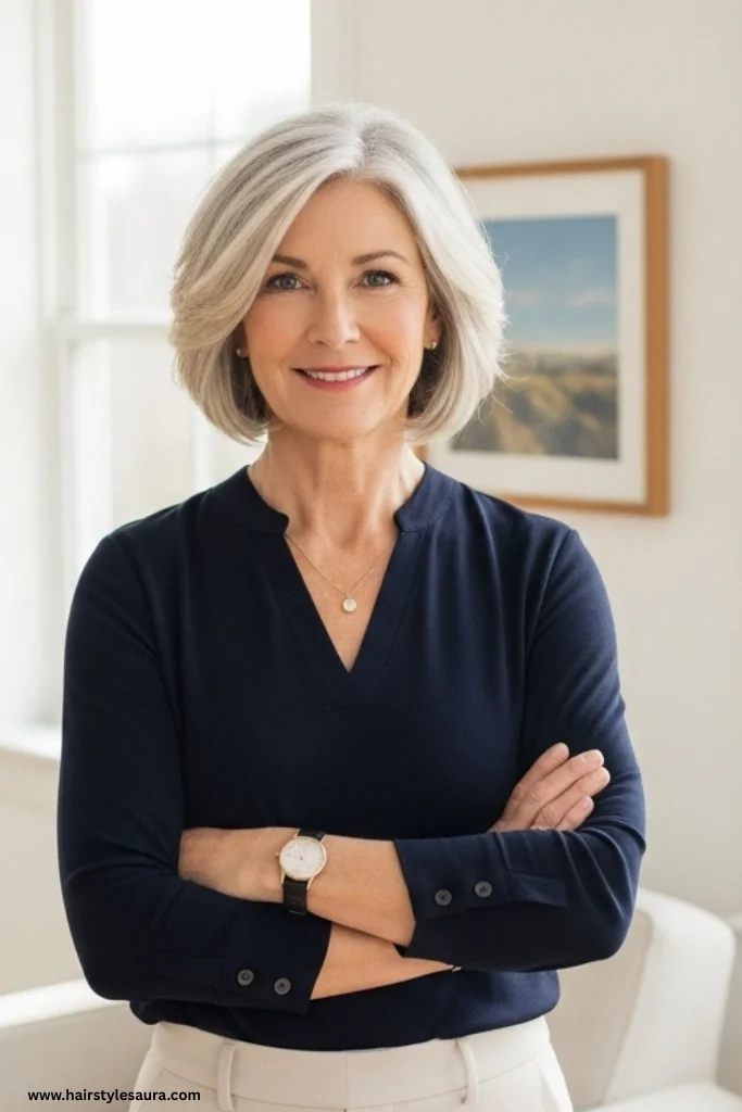 10 Stunning Hairstyles for Women Over 50 with Fine Hair 9 Textured Lob