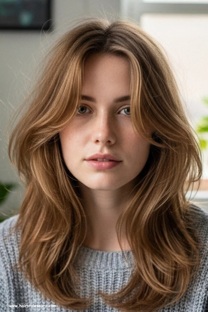 12 Stunning Layered Haircuts Ideas for Shoulder Lengths 9 Wispy Layers with Middle Part