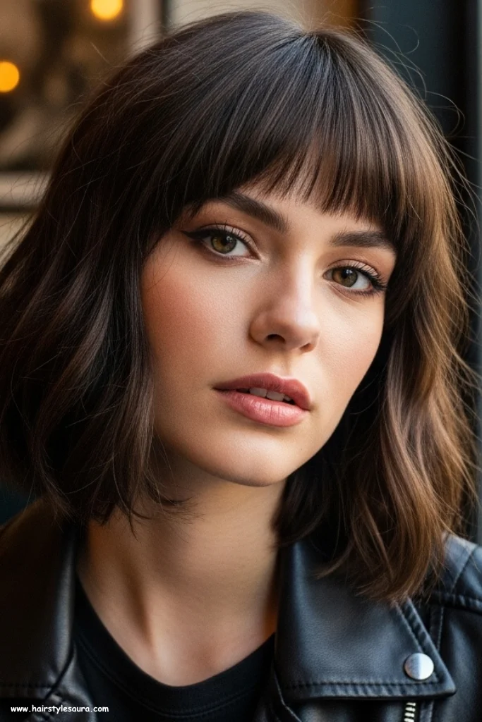 12 Flattering Oval Face Hairstyles with Bangs Ideas You’ll Love 10 Baby Bangs with a Textured Bob