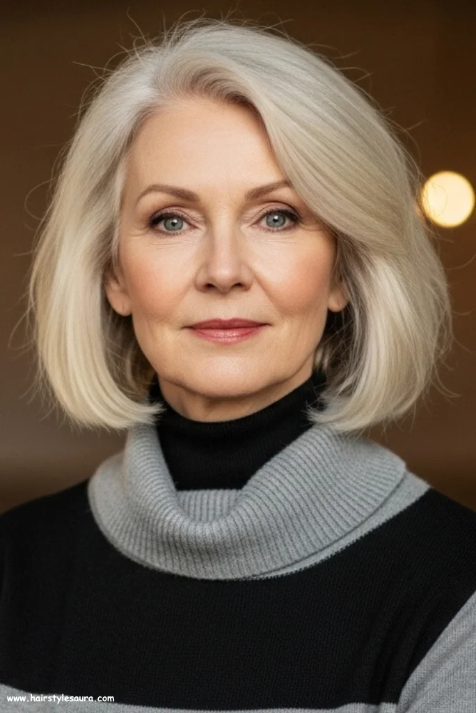 10 Stunning Shoulder Length Haircuts for Women Over 50 10 Textured Lob