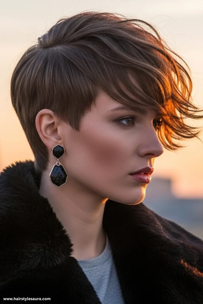 13 Feather Layered Haircuts Ideas for Women 10 Voluminous Feather Cut with Deep Side Part