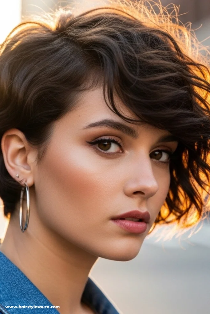 11 Trendy Curly Pixie Cuts Bangs Ideas for 2025 7 Asymmetrical Curly Pixie with Bangs