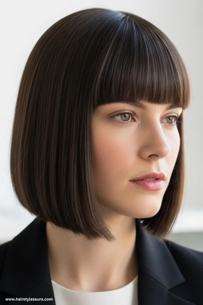 10 Best Layered Haircuts Ideas for Shoulder Length Hair 6 Blunt Cut with Hidden Layers