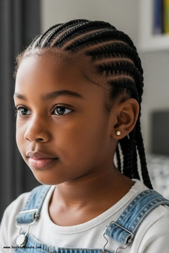 12 Adorable Little Black Girls Hairstyles Braids That Shine with Style 8 Criss-Cross Braided Front