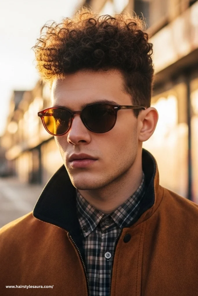 13 Cute Hairstyles for Short and Curly Hair for Men Who Want to Stand Out 3 Curly High Top