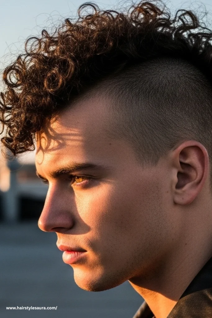 13 Cute Hairstyles for Short and Curly Hair for Men Who Want to Stand Out 9 Curly Mohawk
