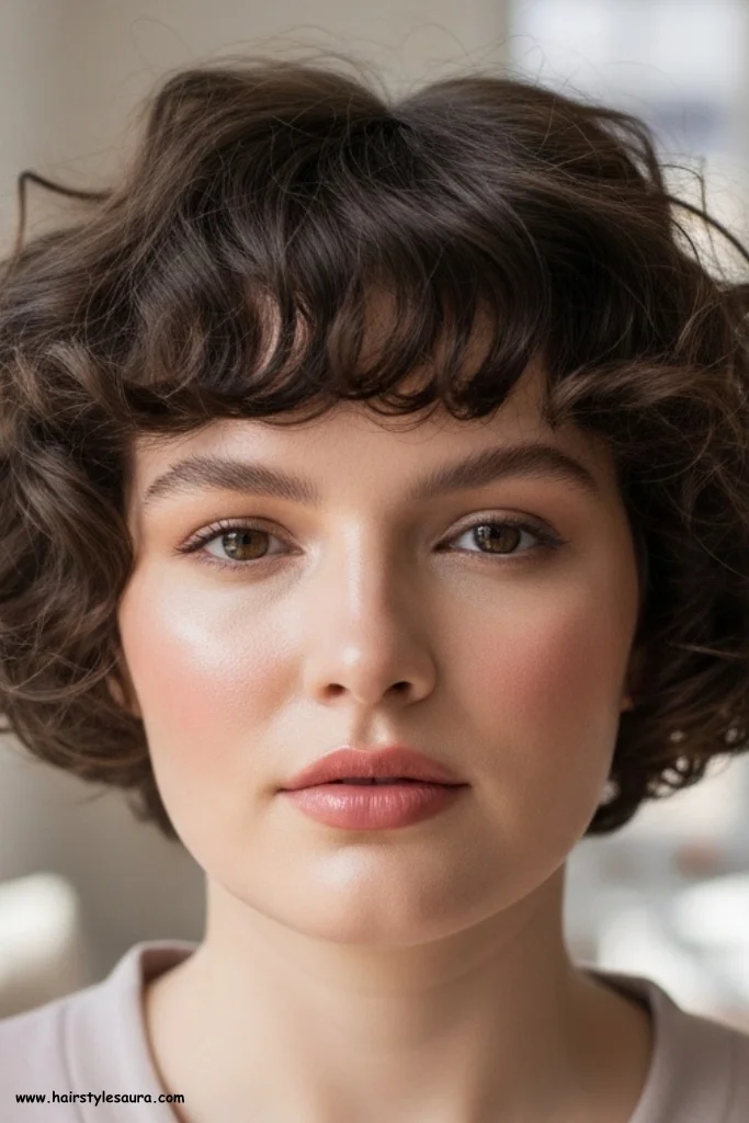 10 Flattering curly pixie cuts chubby face That Look Stunning 7 Defined Curls with Rounded Shape