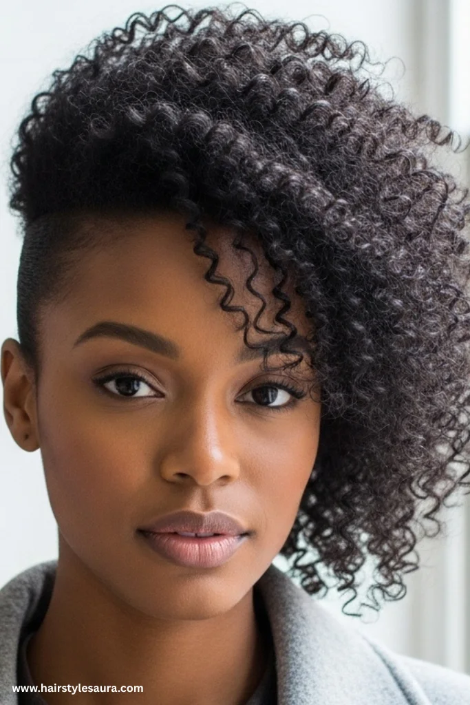 10 Stunning Curly Pixie Cuts Black Women Ideas That Radiate Confidence 3 Defined Curls with Side Part
