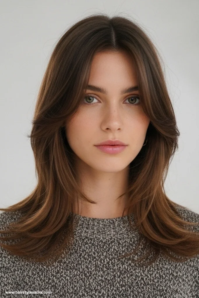 10 Flattering Layered Haircuts Ideas for Straight Hair for All Lengths 5 Face-Framing Layers with Middle Part