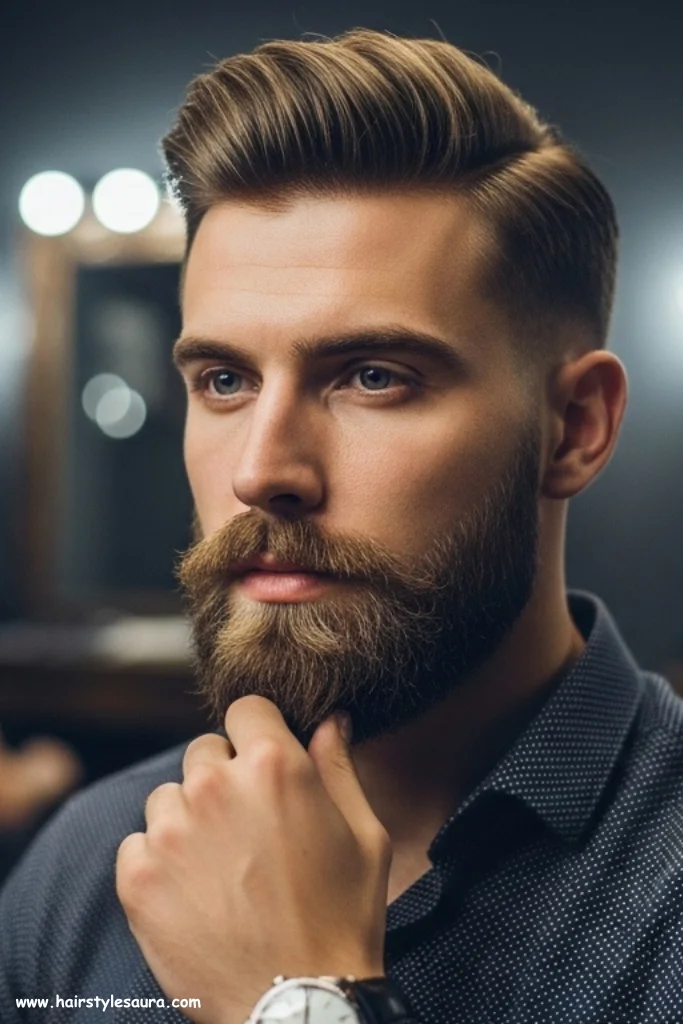 12 Trendy Gentleman’s Cut Hairstyle Styles for 2025 9 Gentleman’s Cut with Beard Blend