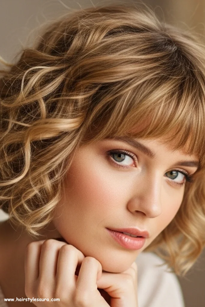 11 Beautiful Blonde Curly Pixie Cuts That Shine with Style 3 Golden Blonde Curly Pixie with Side Bangs