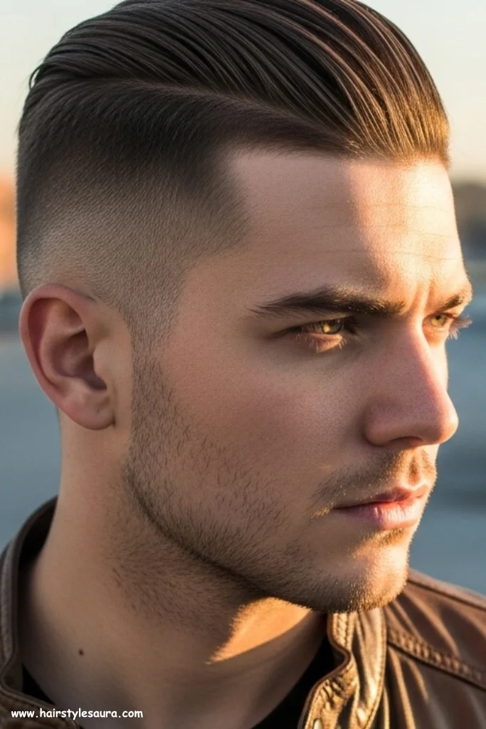 12 Trendy Gentleman’s Cut Hairstyle Styles for 2025 5 Hard Part with Fade