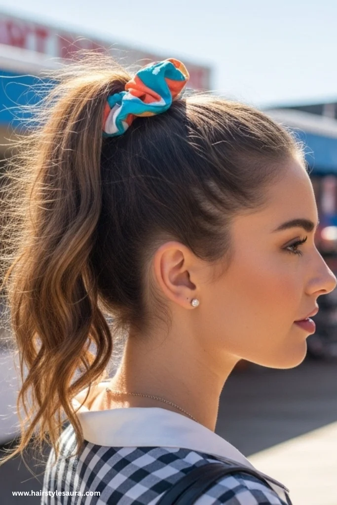 12 Easy Cute Hairstyles Every Woman Can Try in Minutes 12 High Pony with Scrunchie