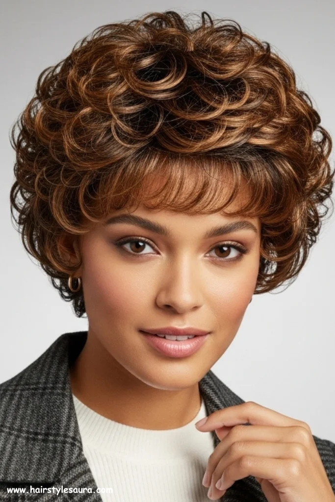 12 Stunning Curly Pixie Cuts Wig Styles Every Woman Will Love 11 Highlighted Curly Pixie Wig