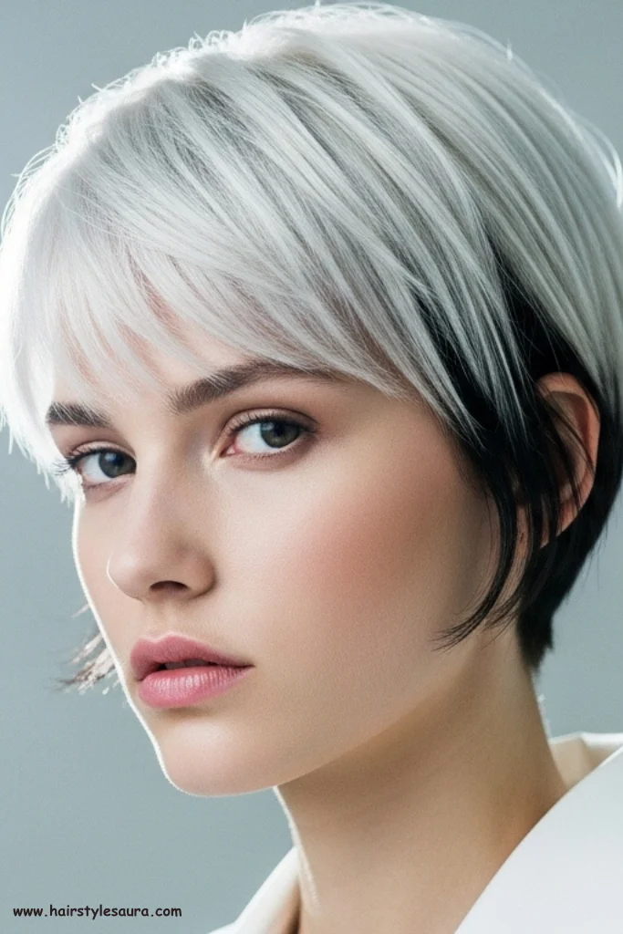 11 Beautiful Blonde Curly Pixie Cuts That Shine with Style 8 Icy Blonde Pixie with Shadow Roots