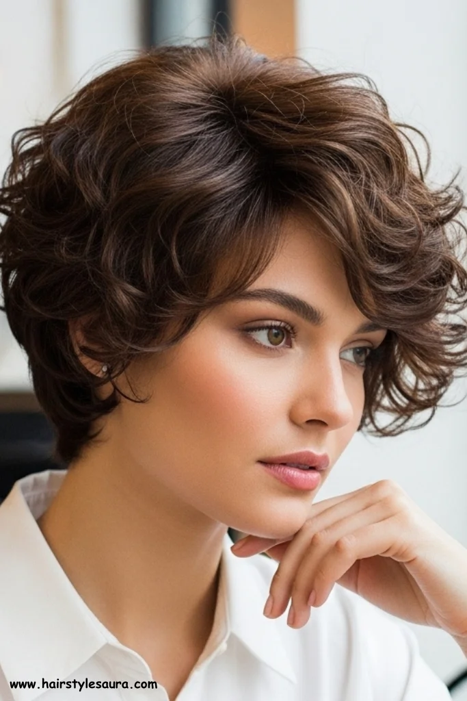 12 Stunning Curly Pixie Cuts Wig Styles Every Woman Will Love 3 Layered Curly Pixie with Side Part