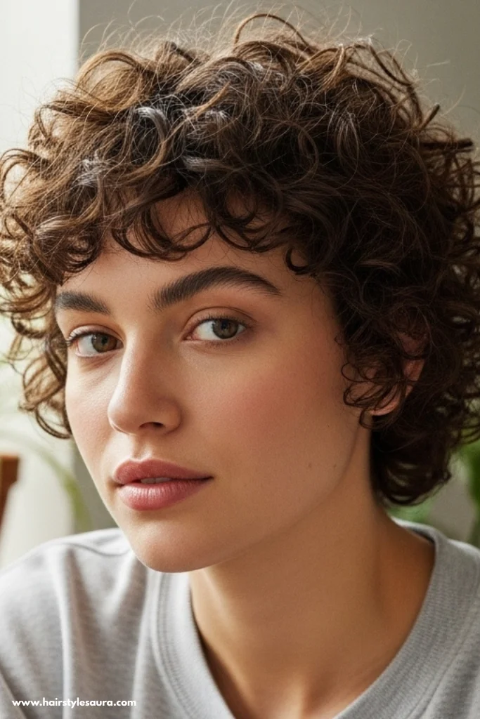 11 Trendy Curly Pixie Cuts Bangs Ideas for 2025 6 Long Bangs with Loose Curls