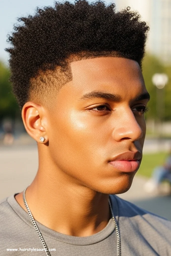 12 Cute Hairstyle Ideas for Men That Are Stylish and Easy to Rock 11 Mini Afro with Clean Line-Up